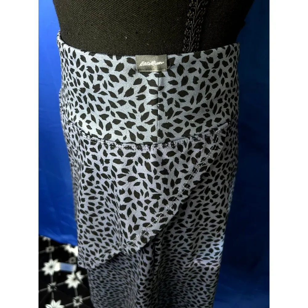 Eddie Bauer Women Blue Kacey Faux Wrap Athletic Skirt Sz M Activewear Animal Gym